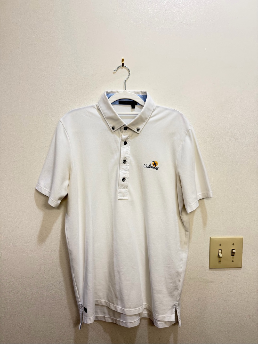 NWOT Greyson White Polo with Galloway Logo